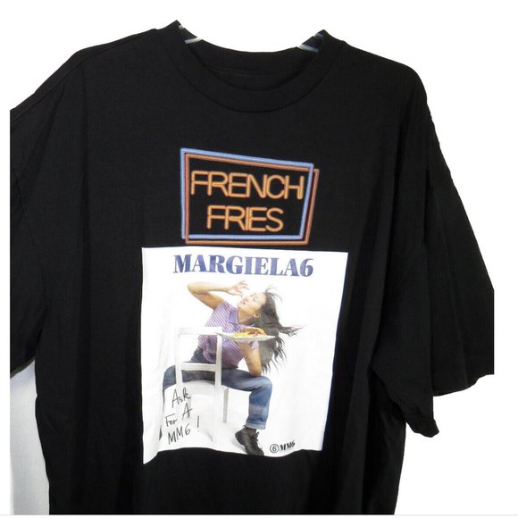 Maison Margiela MM6 French Fries Black Oversized Tee Men's Size Small - Picture 9 of 11